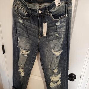 Distressed Blue Jeans